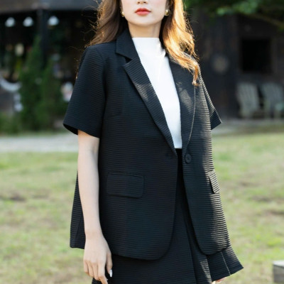 Set áo váy vest đen ngắn tay NGADO , set áo váy Nữ , set vest