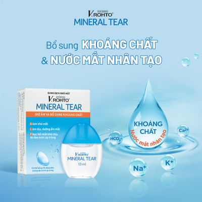 Nước nhỏ mắt giữ ẩm & bổ sung khoáng chất V.Rohto Mineral Tear 13ml