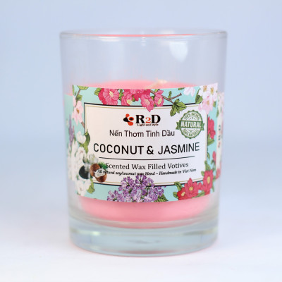 Nến thơm hoa Lài Coconut Jasmine R2D Thư giãn tinh thần - khử mùi hiệu quả