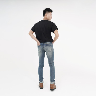Quần Jeans Nam Cao Cấp HUNTER X-RAYS Form Slimfit Thun Màu Xanh Phủ Dơ NhẹD33