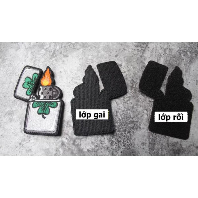 Patch_velcro hình ZIPPO chiến thuật dán ba lô_túi xách