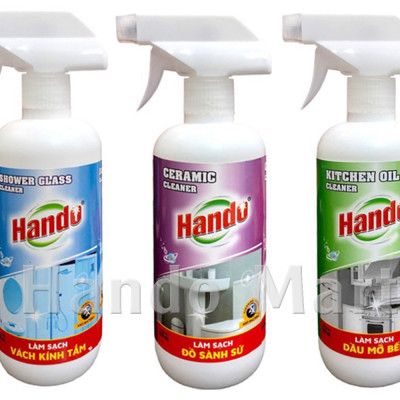 Chai xịt làm sạch vách kính nhà tắm Hando 570ml