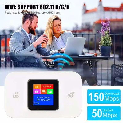 Phát Wifi Di Động Tốc Độ Cao 4G/5G LTE 150Mbps - Màn Hình Màu LCD - Bản Quốc Tế Hỗ Trợ Tất Cả Nhà Mạng - Dung Lượng Pin Lên Đến 15 Giờ - Hàng Chính Hãng