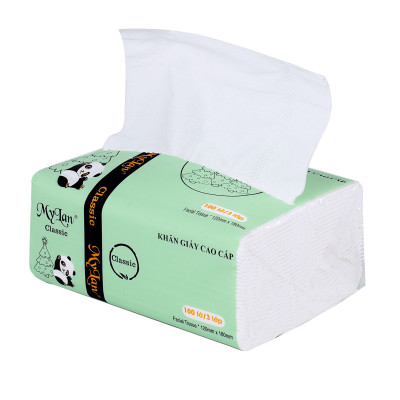 Túi 10 gói GIẤY RÚT GẤU TRÚC MyLan Gói 100 Tờ 3 LỚP, dai, mềm và mịn, đảm bảo an toàn, không bụi