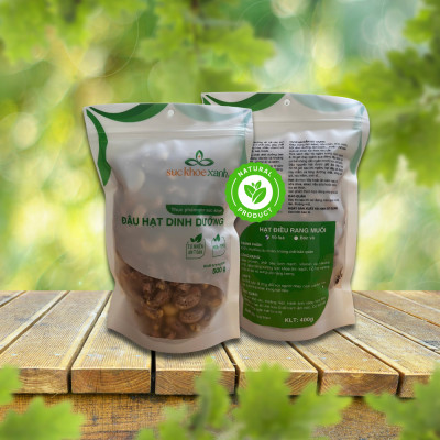 Hạt Điều rang muối Sức Khỏe Xanh Túi 400g