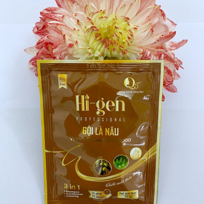 Dầu Gội Phủ Bạc, Gội là Nâu Hi-gen gói 25ml (Hộp 10 gói)