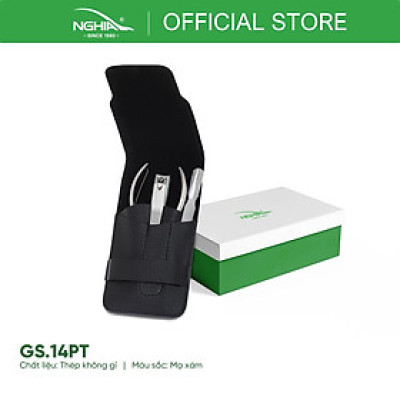 Bộ Quà Tặng (Kềm Da-Bấm Móng-Sủi Da) Thép Không Gỉ Cao Cấp KỀM NGHĨA GS.14 PT