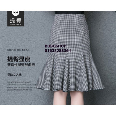 CHÂN VÁY SỌC ĐUÔI CÁ NHÍ