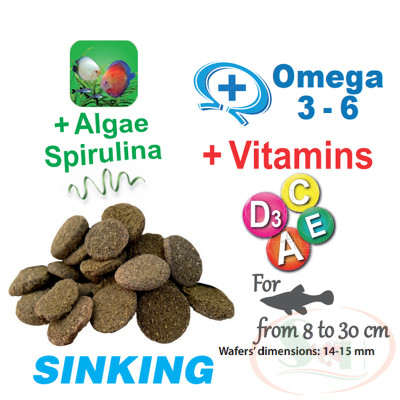 Thức ăn cá Prodac Algae Wafers tầng đáy viên tảo chìm bể cá pleco tép thủy sinh cảnh