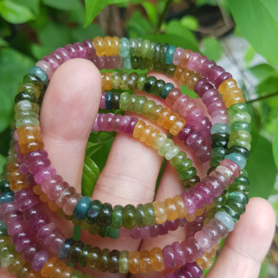 Vòng Tay Phong thủy may mắn  Chất liệu Đá Tourmaline bánh xe đẹp tự nhiên màu đẹp  Nữ tất cả các mệnh đeo vừa đẹp vừa xinh tốt cho sức khỏe ạ