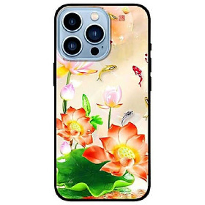 Ốp lưng dành cho Iphone 13 Mini - Iphone 13 - Iphone 13 Pro -  Iphone 13 Pro Max - Sen Đỏ Và Koi