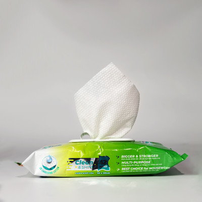 Khăn giấy ướt lau bếp Ecowipes khổ lớn 30x20 cm Kitchen Wipes gói 42 tờ loại bỏ dầu mỡ và vết bẩn nhanh chóng