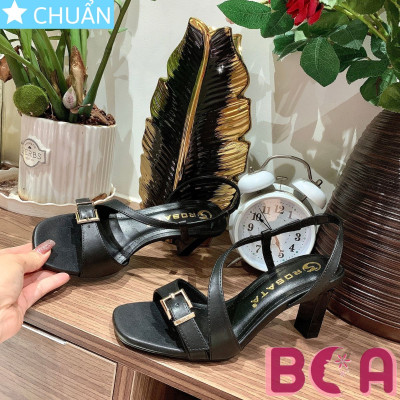 Sandal độc lạ hở mũi 7p RO658 ROSATA tại BCASHOP quai sau có phối thun thoải mái lại thời trang và sang trọng