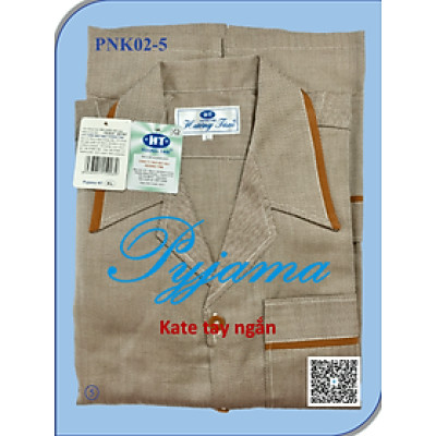 Bộ Pyjama HUONGTAM Kate  tay ngắn nam cao cấp(PNK02). Chất liệu Kate loại tốt:  mềm mại, thoáng mát, không phai màu.