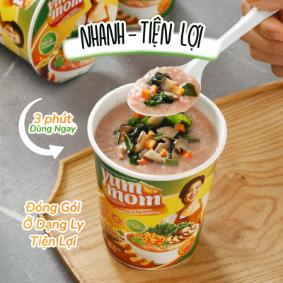 6 ly cháo gạo lứt rong biển yến mạch ăn liền Yum Mom 45g TÂM MINH FOODS cho bé ăn dặm