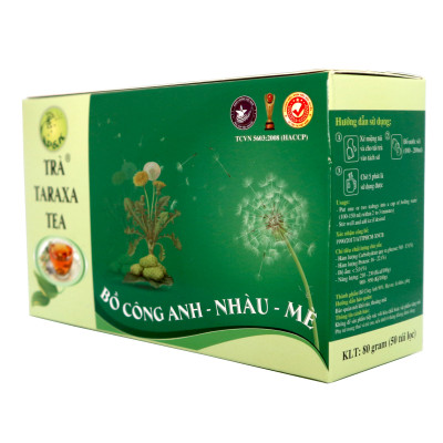 Trà Taraxa Tea BỒ CÔNG ANH - NHÀU - MÈ P&K (50 túi lọc) - Giải độc, Ngừa viêm khớp, đau nhứt, hạ cholesterol + Tặng kèm móc khoá CLĐ