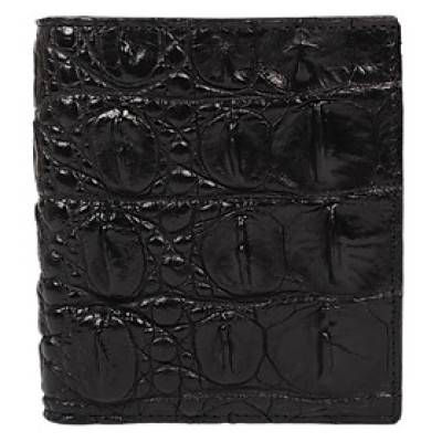 HC2784 - Bóp nam Huy Hoàng da cá sấu gai kiểu đứng màu đen