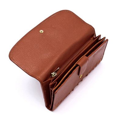 Bóp da cá sấu 3 gấp nguyên con Huy Hoàng màu vàng, đen, nâu đỏ, nâu đất HT3204-05-06-19