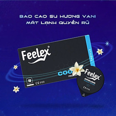 Bao cao su Feelex Cooling siêu mỏng, mát lạnh, cảm giác chân thật, hộp 10 bcs