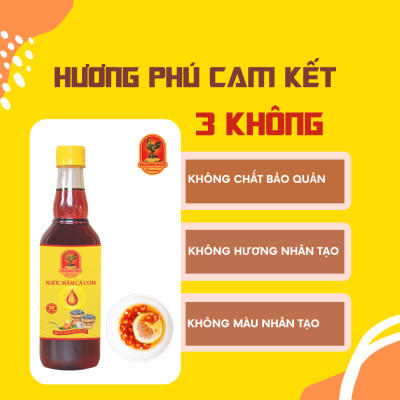 Nước mắm cá cơm Hương Phú 20 độ đạm 500ML - Thùng 12 chai - Hàng Chính Hãng