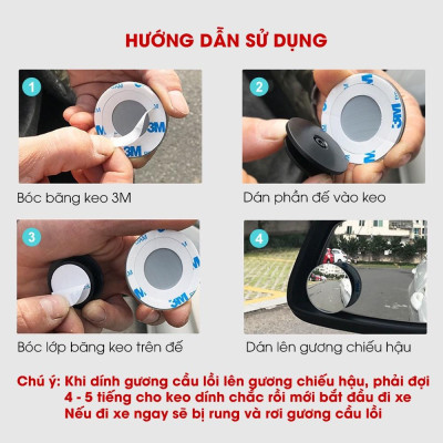 Gương cầu lồi mở rộng góc nhìn, chống điểm mù cho xe hơi Full View - Chính hãng miDoctor