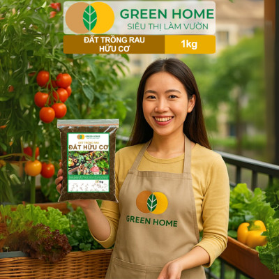 Đất Trồng Rau GreeHome, Sfarm, Bao 20dm3 (10kg), Hữu Cơ, Trộn Sẵn, Đầy Đủ Dinh Dưỡng Cho Rau, Củ