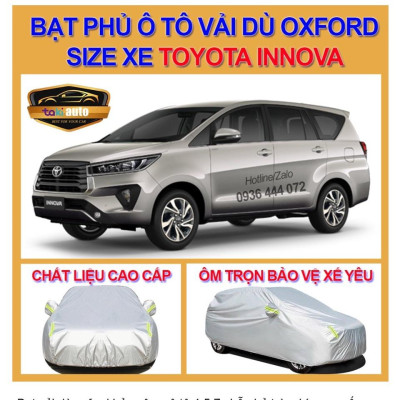 [INNOVA - LOẠI VẢI DÙ] Bạt trùm xe ô tô 7 chỗ innova vải dù oxford cao cấp , áo bạt phủ trùm che kín che nắng, che mưa