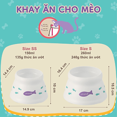 Chén đựng thức ăn cho chó mèo RICHELL Nhật nhiều size | Pet