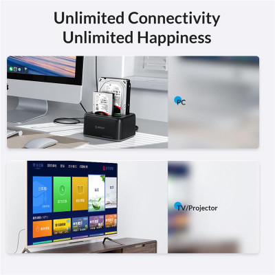 Đế ổ cứng (Docking) Orico 2 khe cắm - Hàng Chính Hãng