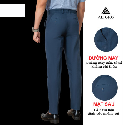 Quần kaki nam ALIGRO chất liệu kaki mềm mịn cao cấp dáng slimfit màu xanh đen ALGK063