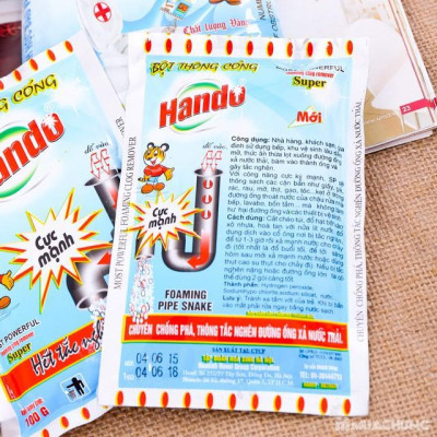 Bột thông tắc cống đường ống nước thải nội địa Hando 100Gr (Xanh)
