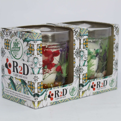 Nến Thơm Trang Trí Hoa Khô Gel Hương Hoa Hồng Chính Hãng R2D Nến Decor