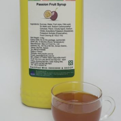 Siro Chanh Dây/Chanh Leo MauLin (MauLin Passion Syrup) Chai 2.5Kg - Nguyên liêu pha chế trà sữa hương thơm hảo hạng 