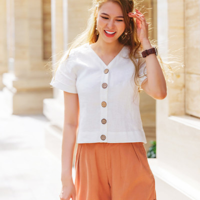 Áo Croptop Linen Calla TOP168 Thời trang thiết kế Hity