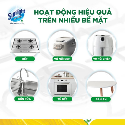 Combo 2 Chai Bọt Tuyết Lau Bếp Sunlight POWERFOAM Đánh Bay Dầu Mỡ 100% Siêu Tiện Trong 5 Giây 500ML