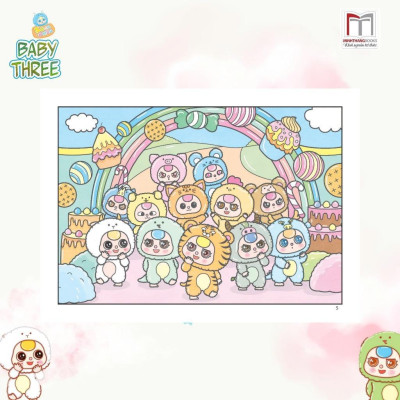 Sách Tô Màu - Thị Trấn Nhỏ Hạnh Phúc + Baby Three 12 Con Giáp Ở Vương Quốc Ngọt Ngào - Combo 2 Cuốn - Minh Thắng