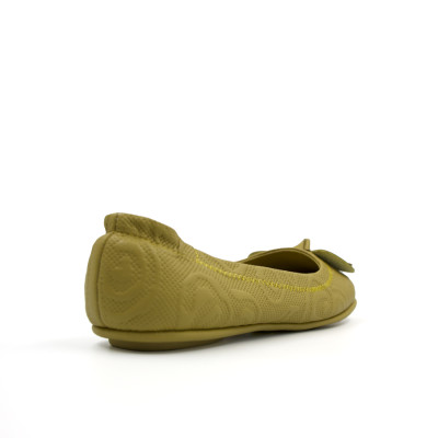 Giày Nữ Búp Bê Đính Nơ Tomoyo Da Micro Fiber Khắc Hoạ Tiết Laser TMW31103