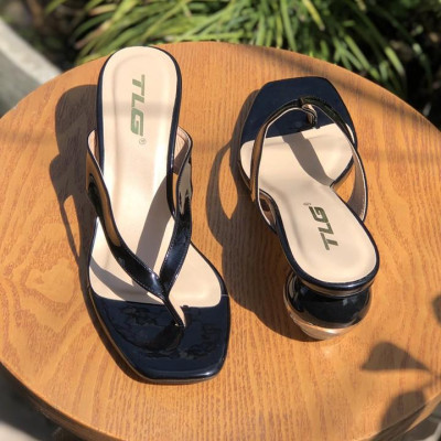 guốc nữ gót trong quai da siêu dễ thương 21306