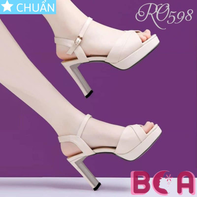 Giày sandal nữ cao gót 8p RO598 màu đen ROSATA tại BCASHOP kiểu dáng công sở thanh lịch và sang trọng