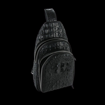 HC6285-86-87-88 - Túi đeo trước nam da cá sấu Huy Hoàng màu đen, nâu đất, vàng bò, nâu đỏ