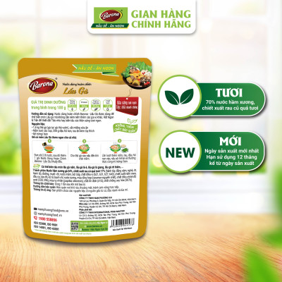 Combo 3 gói Nước dùng Lẩu Gà Barona 140g tươi ngon chuẩn vị không cần nêm nếm