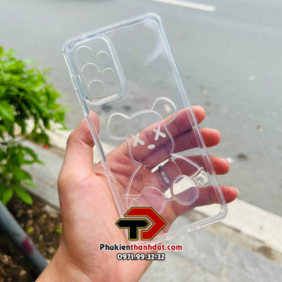 Ốp lưng dành cho SamSung Galaxy A73 hình gấu Bearbrick nổi 3D, trong suốt chống sốc   - Hàng chính hãng