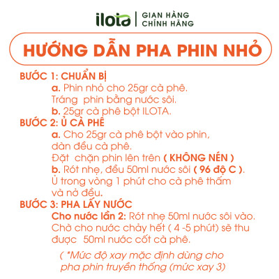 Cà phê ILOTA 2 PHIN Robusta Coffee gu mạnh đậm đắng dạng bột gói 500gr
