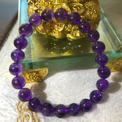 CHIẾC VÒNG MÀU TÍM THỦY CHUNG 8LY ĐÁ THẠCH ANH TÍM ĐẬM HÀNG ĐẸP THIÊN NHIÊN MẠNG HỎA MẠNG THỔ