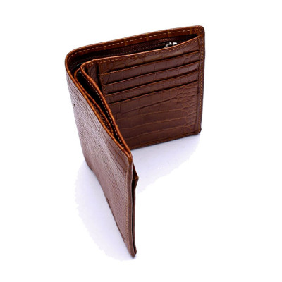 Ví Nam Vân Cá Sấu Kiểu Đứng Huy Hoàng HT2119 (12.5 x 10 cm) - Da Bò