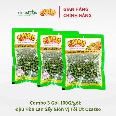 Combo 3 Gói Đậu Hòa Lan Sấy Giòn Vị Tỏi Ớt O
