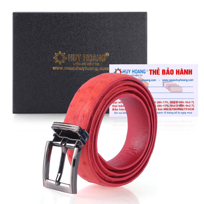 Thắt Lưng Nữ Da Đà Điểu Da Hột Huy Hoàng HT5425 - Đỏ