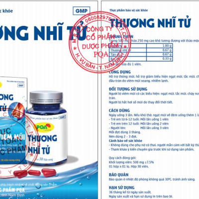 Thương Nhĩ Tử PQA Hỗ Trợ Thông Mũi, Giảm Hắt Hơi Và Đau Nhức Vùng Đầu Trán Hộp 30 Viên