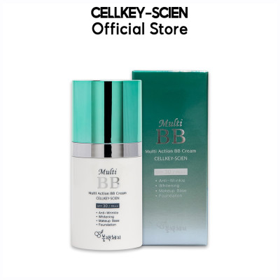 Combo 2 Kem Nền Che Khuyết Điểm Kiềm Dầu Chống Nắng Dưỡng Da Ngăn Ngừa Lão Hóa Công Nghệ Nano Vàng Cellkey-Scien Multi Action BB Cream (60ml)