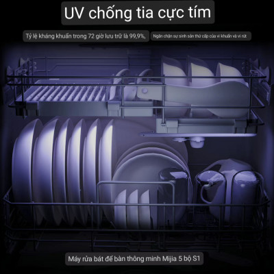 Máy Rửa Bát Xiaomi Mijia S2 5 Bộ – Khử Trùng 99,9%, Tiêu Thụ Nước Ít Hơn 85% Rửa Tay Kết Nối App Xiaomi - Hàng Nhập Khẩu